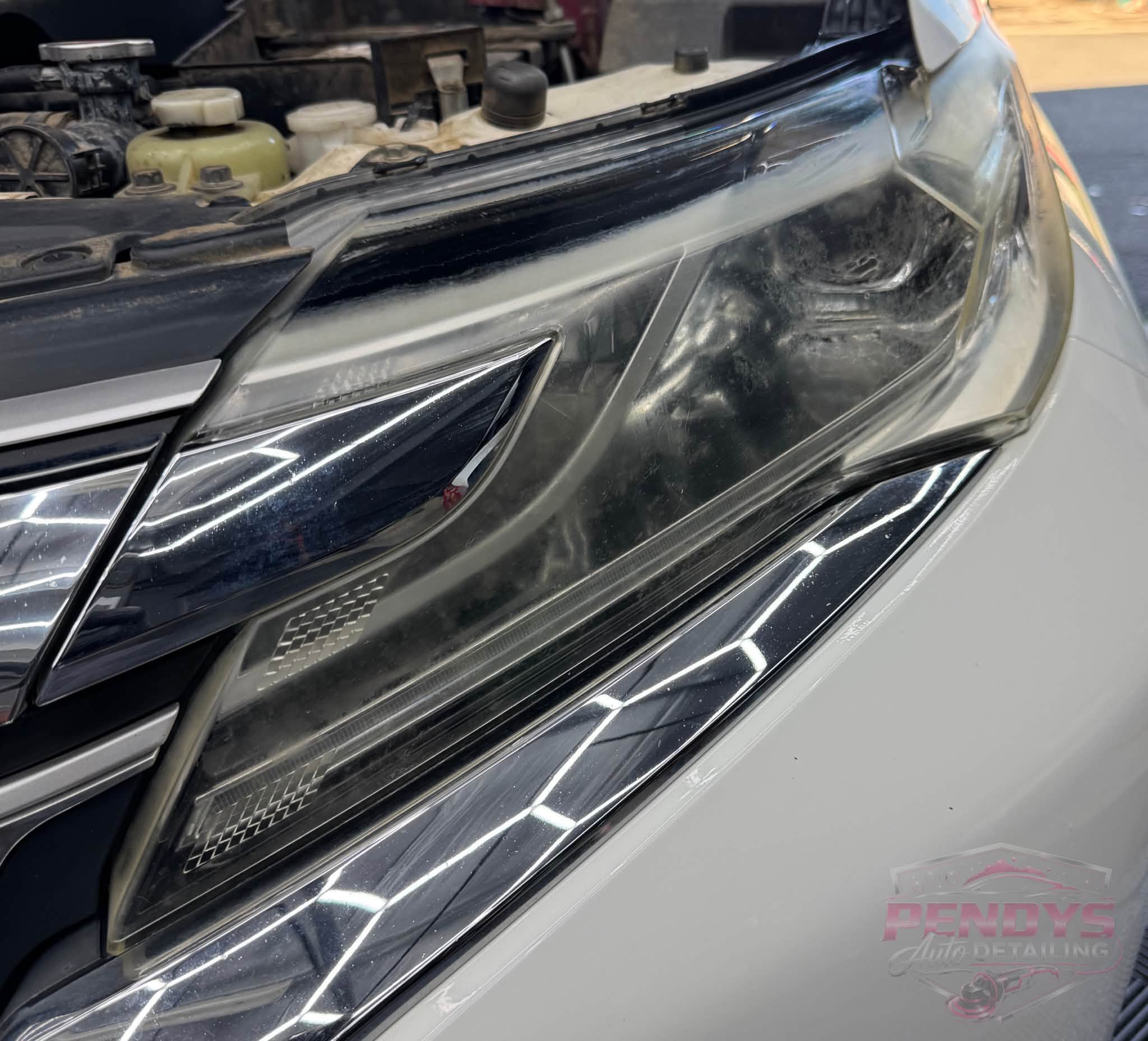 Cloudy headlight before restoration